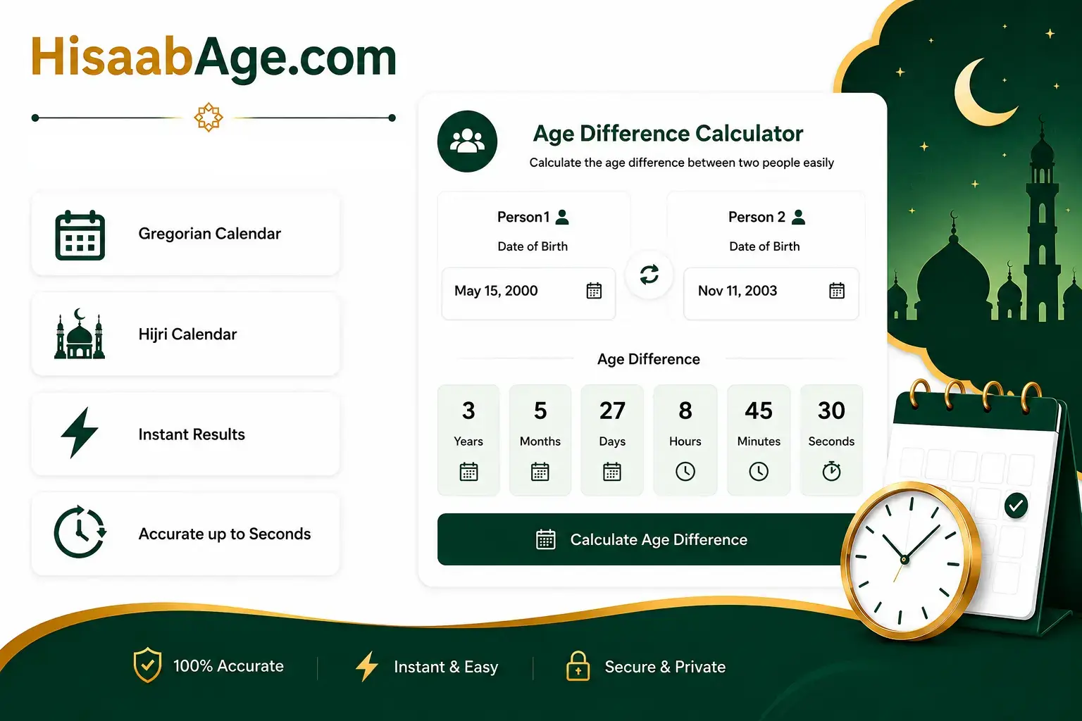 Age Difference Calculator